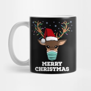 Merry Christmas 2020 Reindeer Face Mask Quarantine Mug